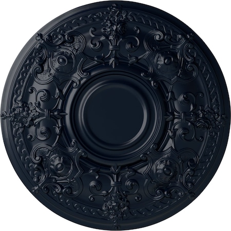 Ekena Millwork Oslo Ceiling Medallion (Fits Canopies up to 10 1/2"), 28 1/8"OD x 1 3/4"P, Midnight Dream CM28OSMDF